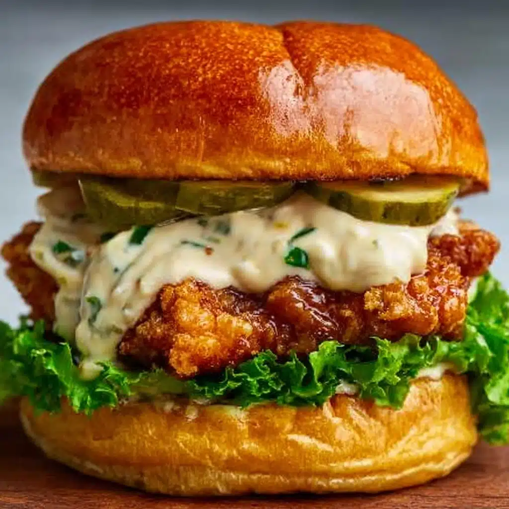 Spicy Chicken Sandwich with Creamy Homemade Sauce Recipe - Recipe Image