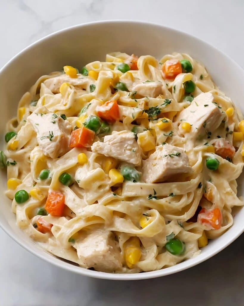 Quick Chicken Pot Pie Pasta Recipe