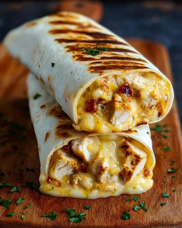 Cheesy Garlic Chicken Wraps Recipe