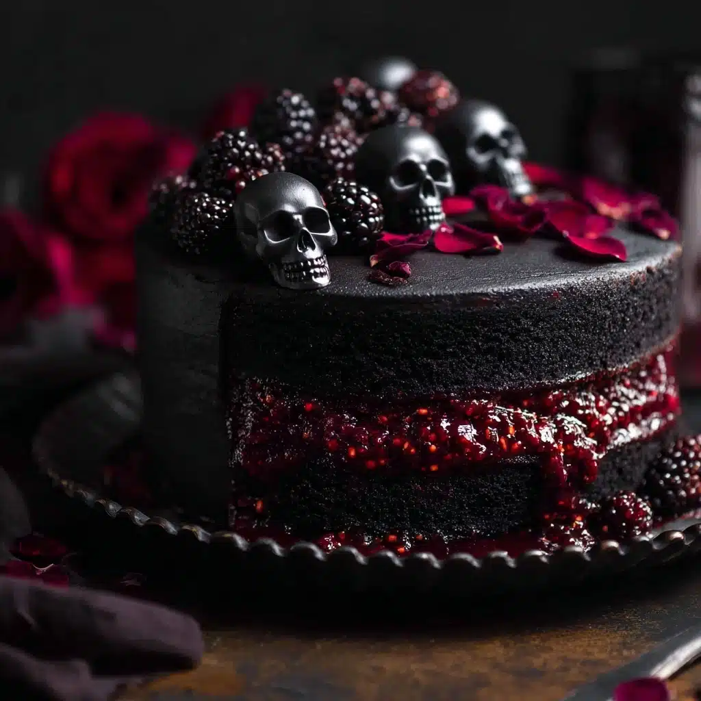 Spooky Black Velvet Halloween Cake Recipe