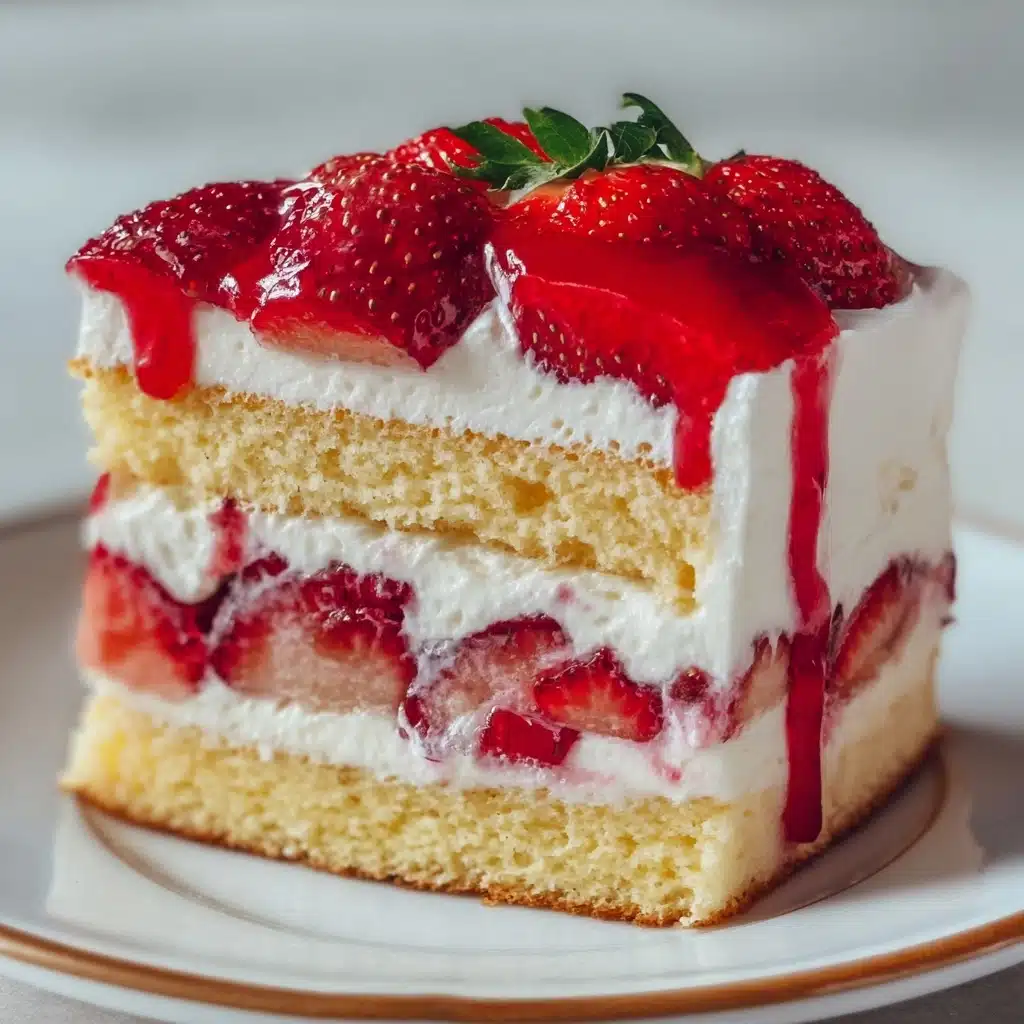 Strawberries and Cream Cake Layers Recipe - Recipe Image