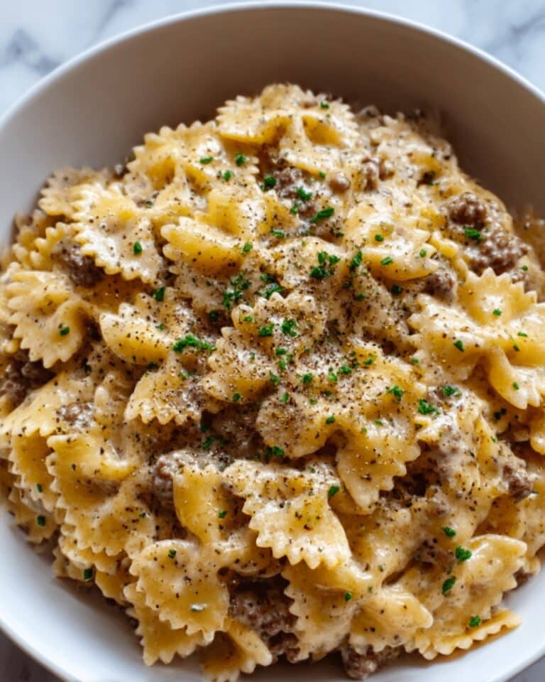 Parmesan Garlic Beef Bowtie Pasta Recipe