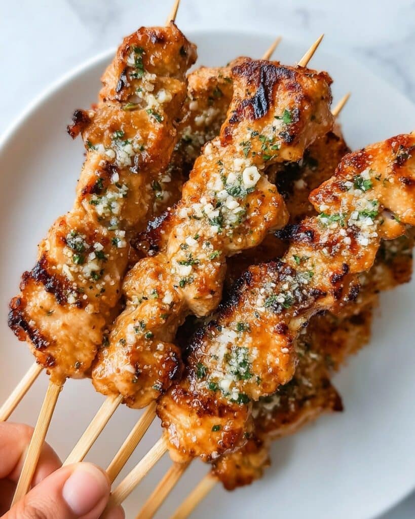 Ranch Garlic Parmesan Chicken Skewers Recipe