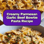Creamy Parmesan Garlic Beef Bowtie Pasta Recipe