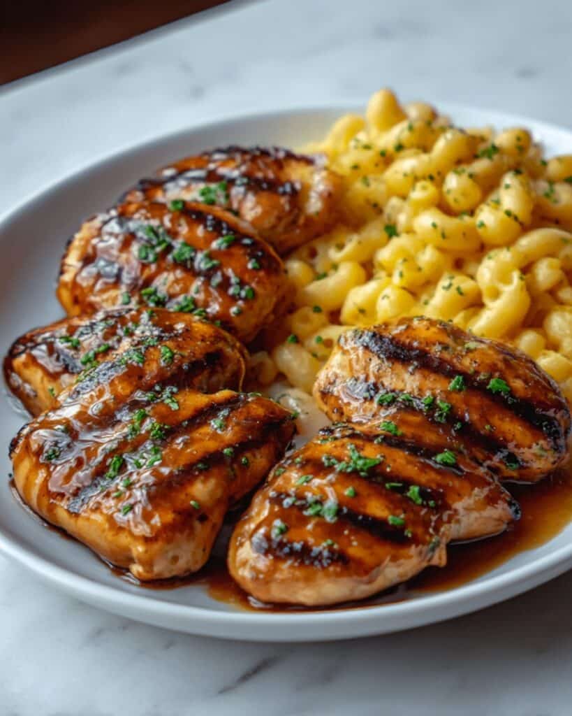 High Protein Honey Garlic Butter Chicken with Mac & Cheese Recipe