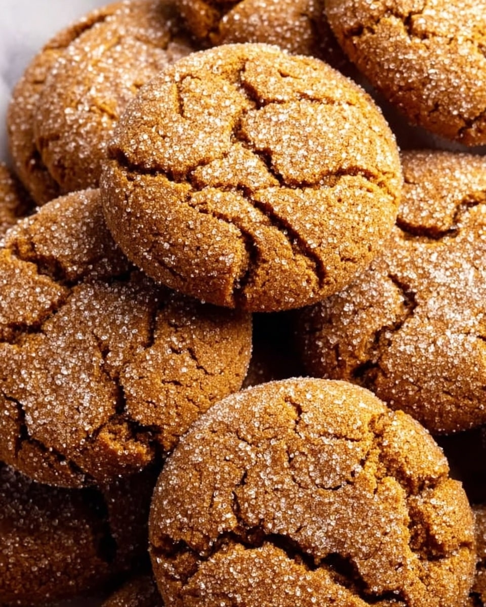 The image shows a close-up of a pile of soft, round cookies with a cracked top texture, coated lightly with granulated sugar. The cookies are a warm brown color with a slightly rough, crumbly surface. The sugar crystals add a sparkling contrast on the darker cookie surface. The cookies fill the entire frame, stacked and overlapping, giving a cozy, fresh-baked feel. The background is not clearly visible but appears to be a white marbled texture. photo taken with an iphone --ar 4:5 --v 7