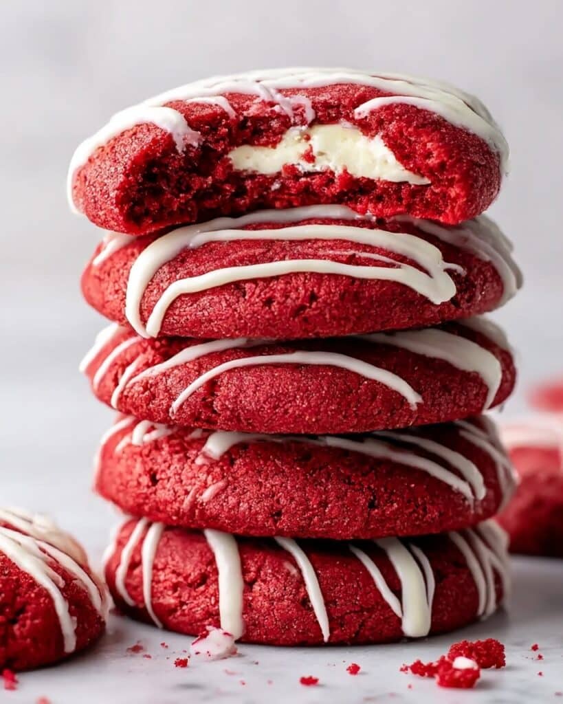 Red Velvet Cream Cheese Stuffed Cookies Recipe