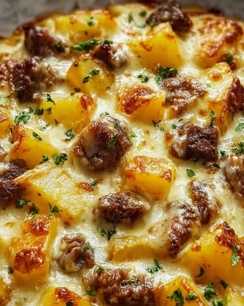 Slow Cooker Steak and Cheddar Potato Casserole Recipe