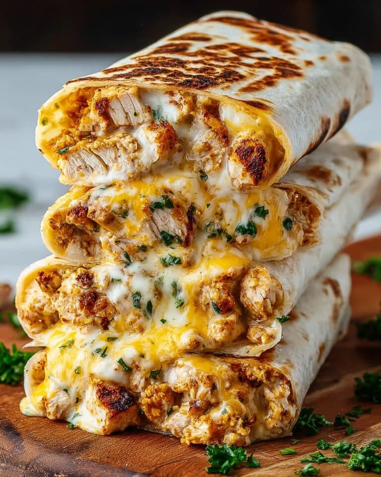 Cheesy Garlic Chicken Wraps Recipe
