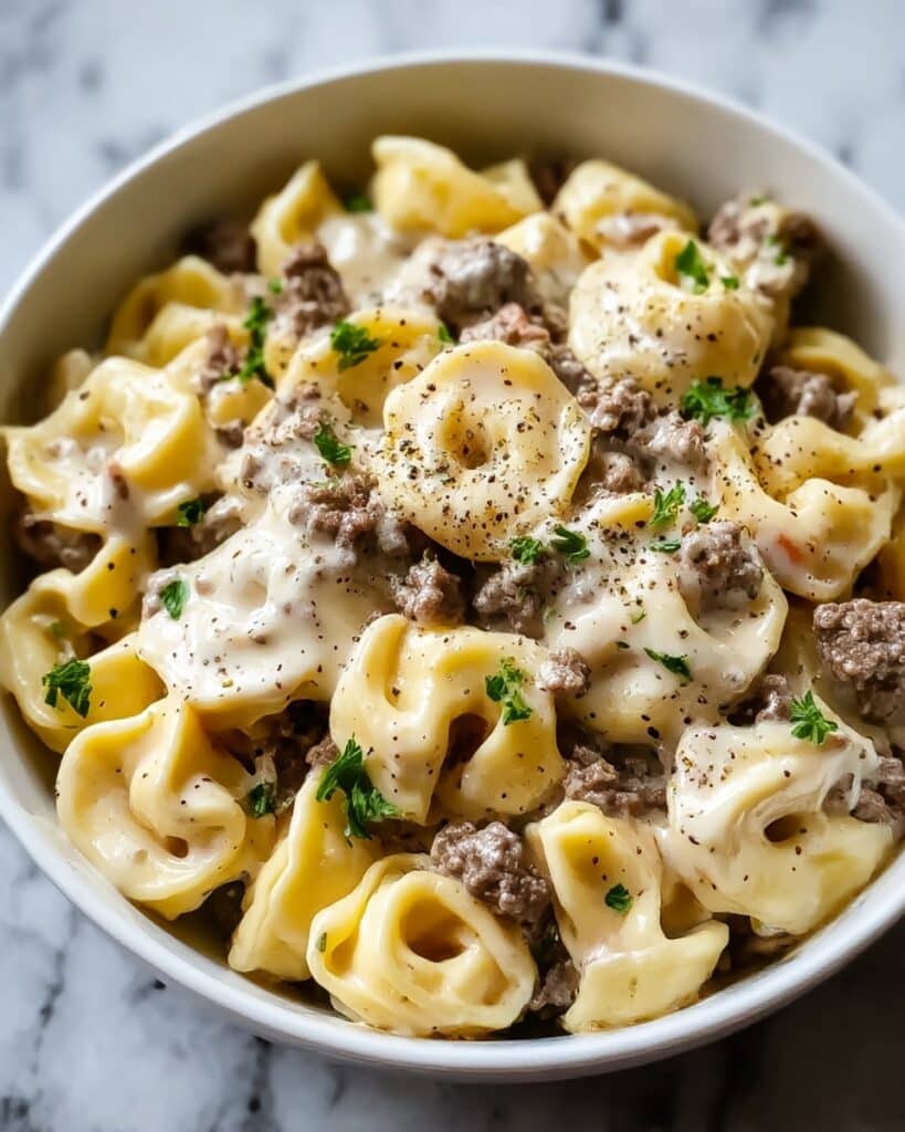 Philly Cheesesteak Tortellini Pasta Recipe