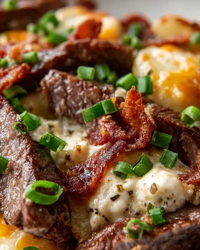 Crockpot Loaded Steak and Potato Bake Recipe