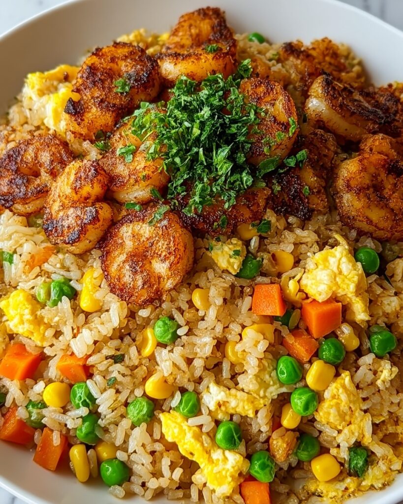 High Protein Crispy Garlic Chicken Fried Rice Recipe