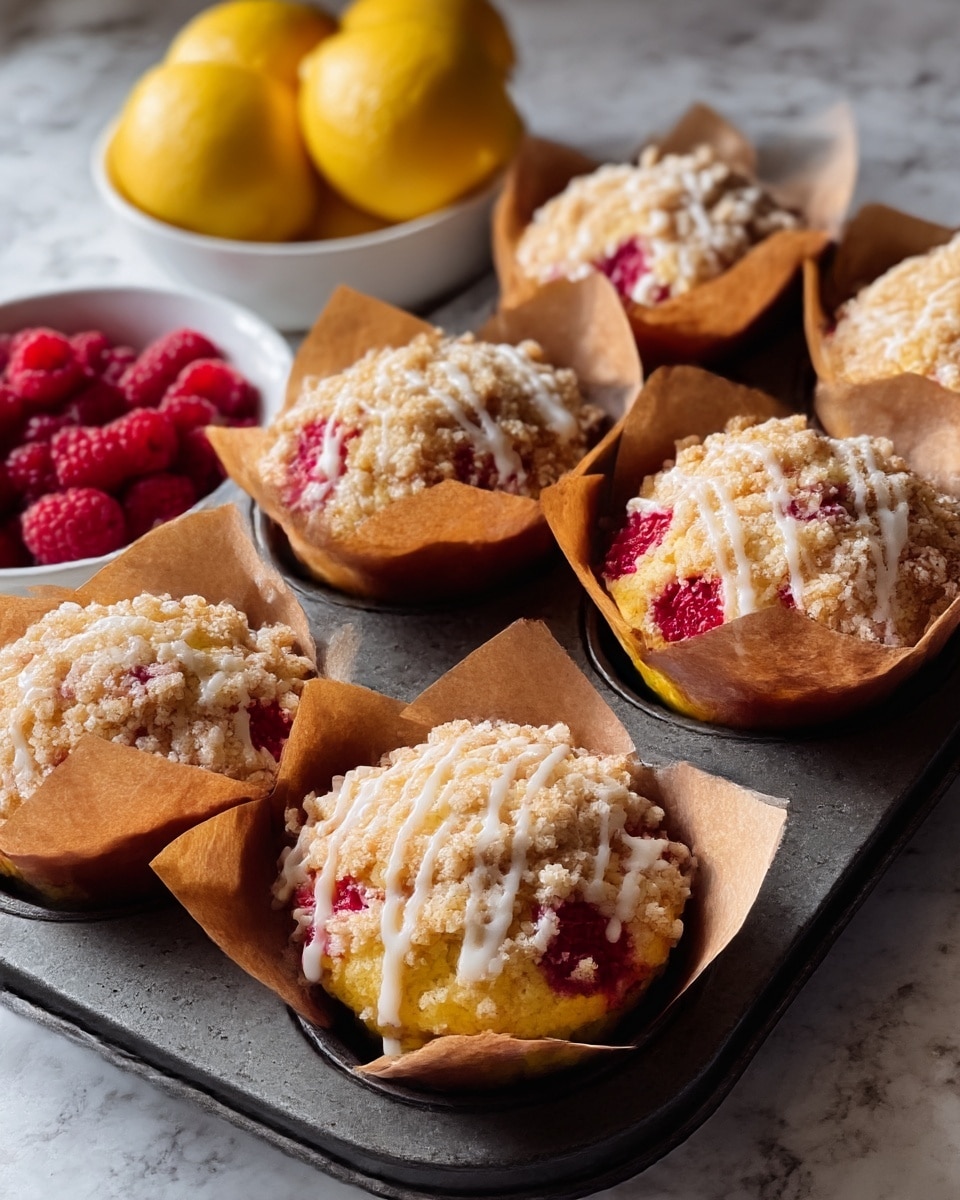 A close-up view of a crumb-topped muffin with three visible layers: the bottom layer is a soft, light beige cake with red strawberry filling inside, the middle layer is a golden-brown crunchy crumb topping speckled with cinnamon, and the top layer is a dollop of smooth white cream topped with a fresh, bright red strawberry with green leaves. The muffin is placed on a white plate with a silver fork beside it, all set against a white marbled textured surface. photo taken with an iphone --ar 4:5 --v 7