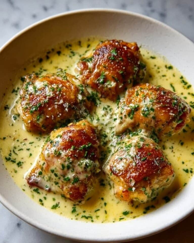 Bobby Flay Chicken Thighs with Creamy Garlic Sauce Recipe