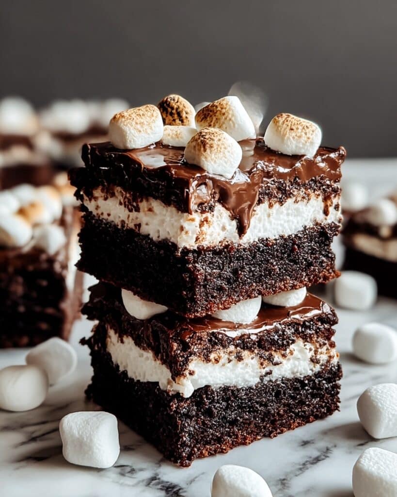Hot Chocolate Brownies with Marshmallow Frosting Recipe