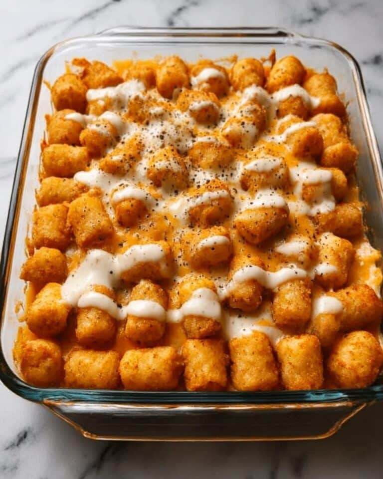 Loaded Buffalo Chicken Tater Tot Bake Recipe