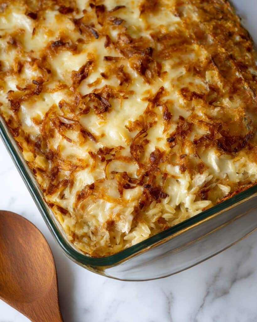 French Onion Orzo Bake Recipe