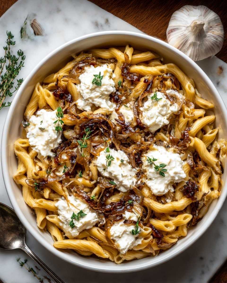 Balsamic Onion & Goat’s Cheese Pasta Bake Recipe