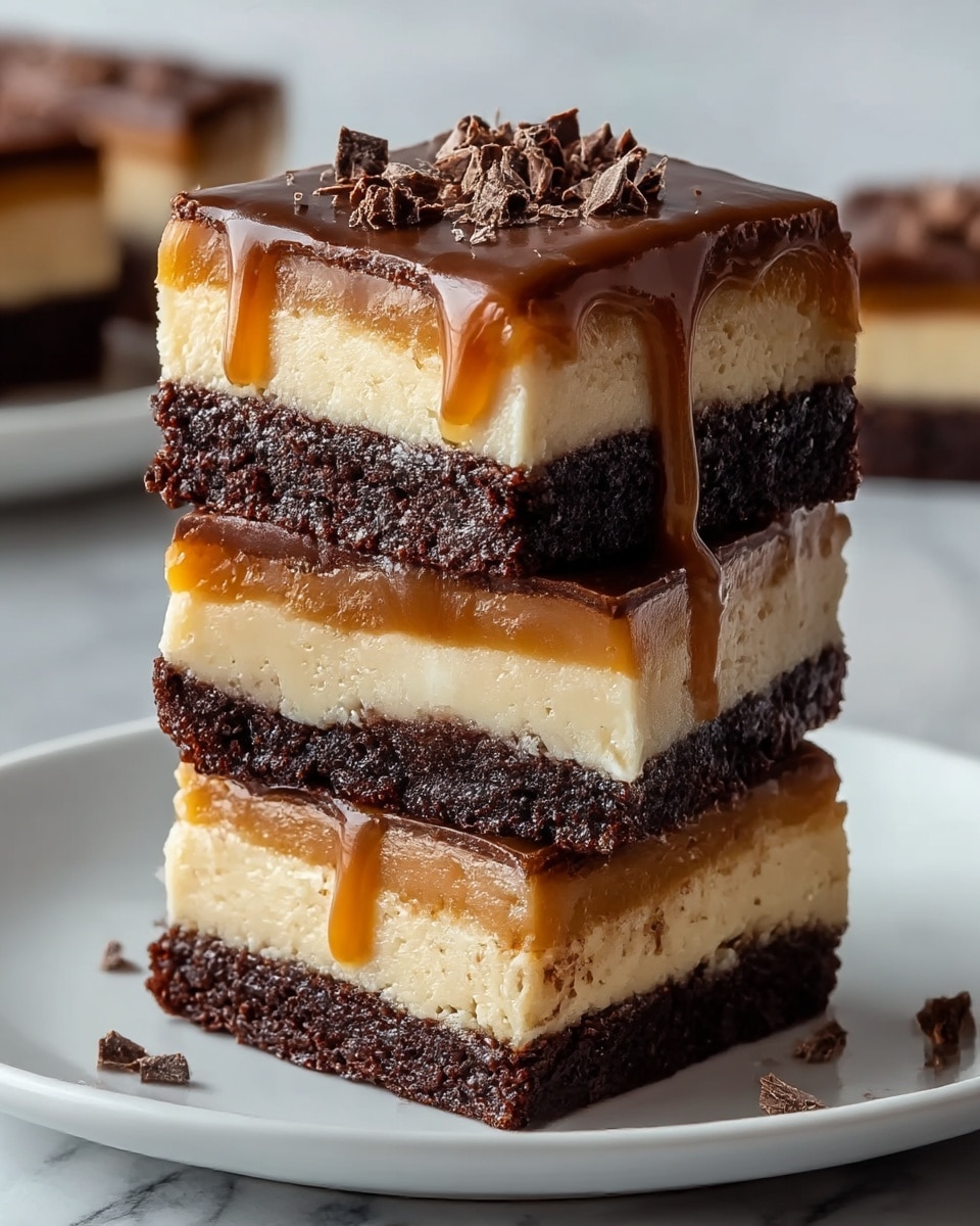 Chocolate Caramel Cheesecake Bars Recipe